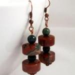 Earrings, Ocean Jasper Gems..