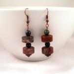 Earrings, Ocean Jasper Gems..