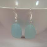 Earrings, Beach Glass Flat ..
