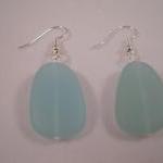 Earrings, Beach Glass Flat ..