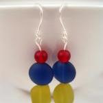 Earrings, Red Blue Yellow S..