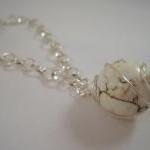 Necklace, Large Round White..