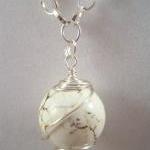 Necklace, Large Round White..