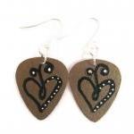 Earrings, Wood Guitar Picks..